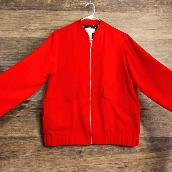 Chico's Bold Red Full Zip Jacket with Zipper - Picture 1 of 11